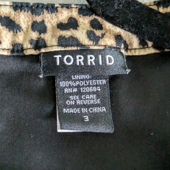 Torrid Blouse Size 3 (3X) Sleeveless Animal Print Plus Womens Leopard Officewear - Picture 3 of 9